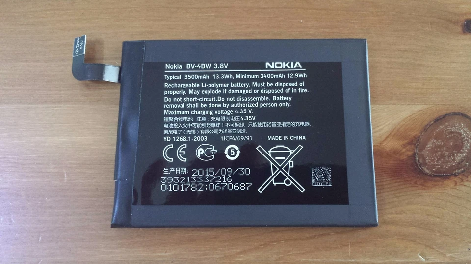Batería Original NOKIA LUMIA 1520 BV-4BW 3500mAh Buena Calidad - ¡Vendedor Local! Foto 4 de 4