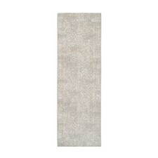 2'5" x 7'10" Beige Fine Jacquard Wool and Silk Hand Loomed Runner Rug R63282