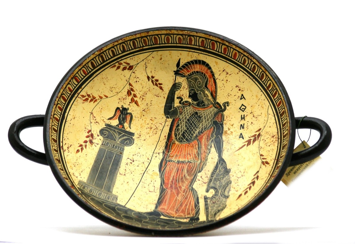 Wine Cup Pottery Kylix Ancient Greek Pottery Painting Goddess