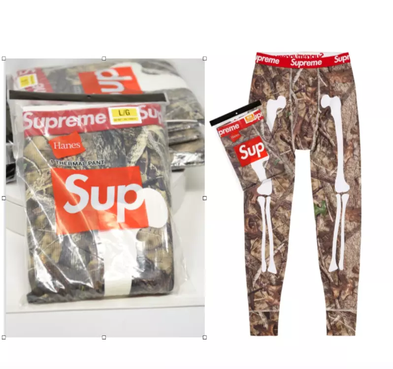 Pantalon thermique Supreme x Hanes BONES TrueTimber HTC camouflage homme grand FW24