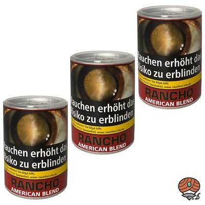 Rancho American Blend Zigarettentabak / Drehtabak / Stopftabak Dose 3x 190g