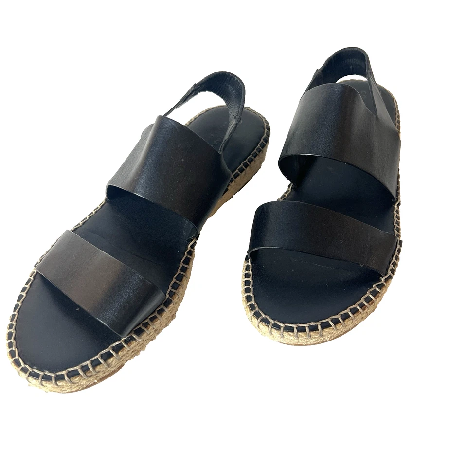 Sandalia informal cómoda Cole Haan Pinch Grand.Os para mujer 10B cuero negro punta abierta Foto 3 de 4
