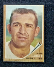 1962 Topps Baseball Card   #23 NORM LARKER Houston Colts Item 2  VG