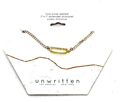 UNWRITTEN SILVER GOLD PLATED INITIAL D CUBIC ZIRCONIA LINK CHAIN ...