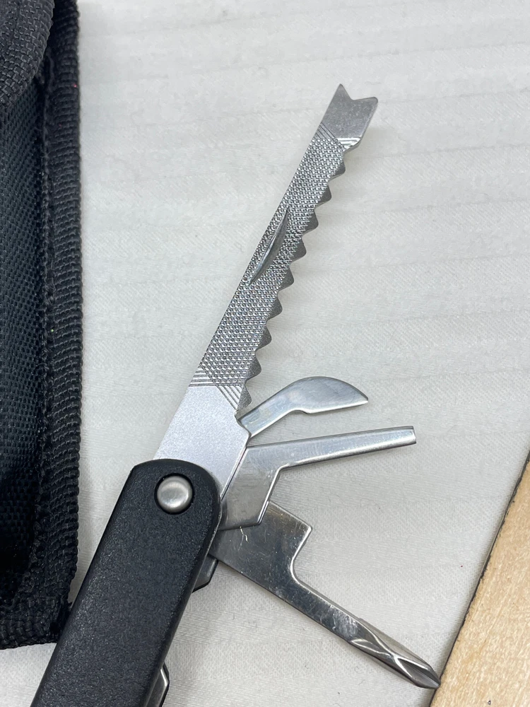 Multi-Tool Multitool Mountain Quest (9-in 1) Black w/Mach 3 Sheath Camping Handy