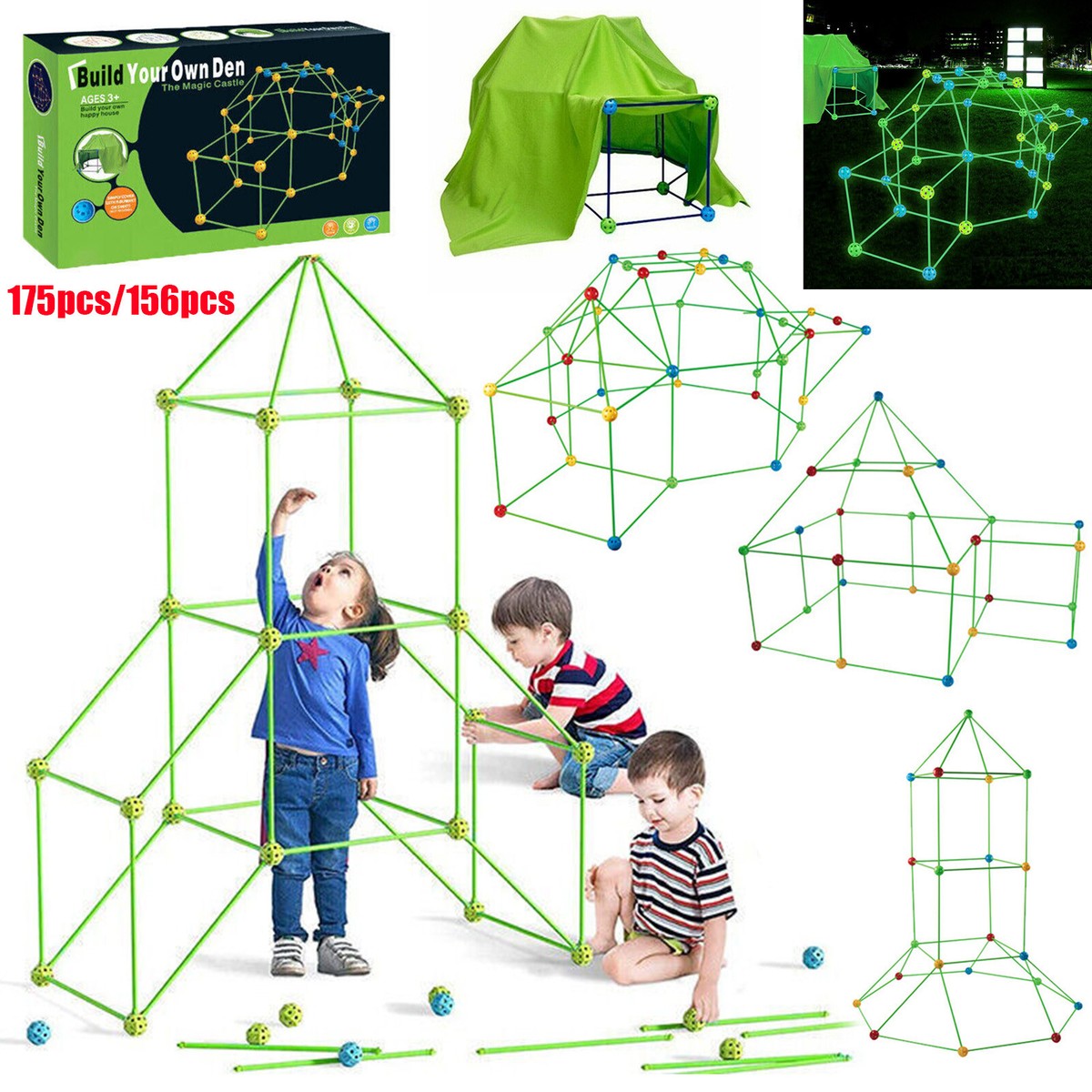 Build Your Own Den Set Children DIY Tent Kit Kids Educational Play