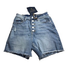 Indigo Rein NWT W26/5 Junior Blue Super High Rise Relaxed Denim Shorts 1620D