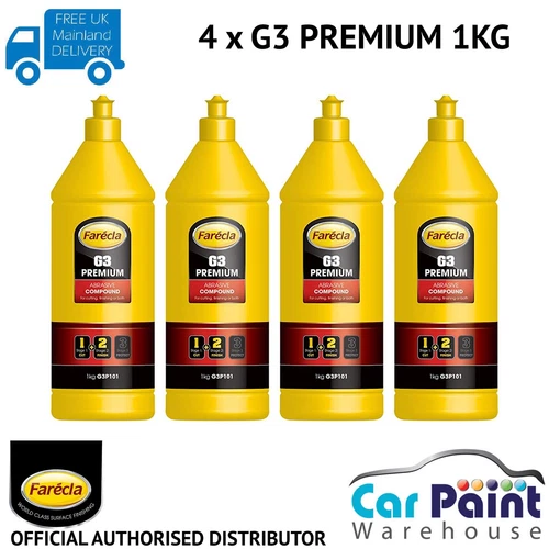 4 x Farecla G3 Premium Abrasive Liquid Cutting Compound 1L Car Polish Detailing