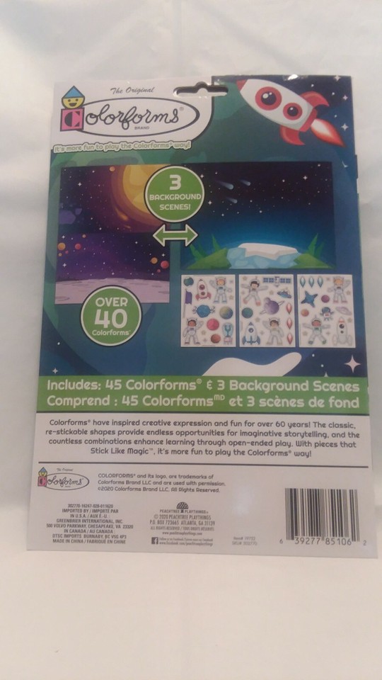 COLORFORMS STICKER STORY ADVENTURE IN SPACE DISNEY/PIXAR CLASSIC FUN ...