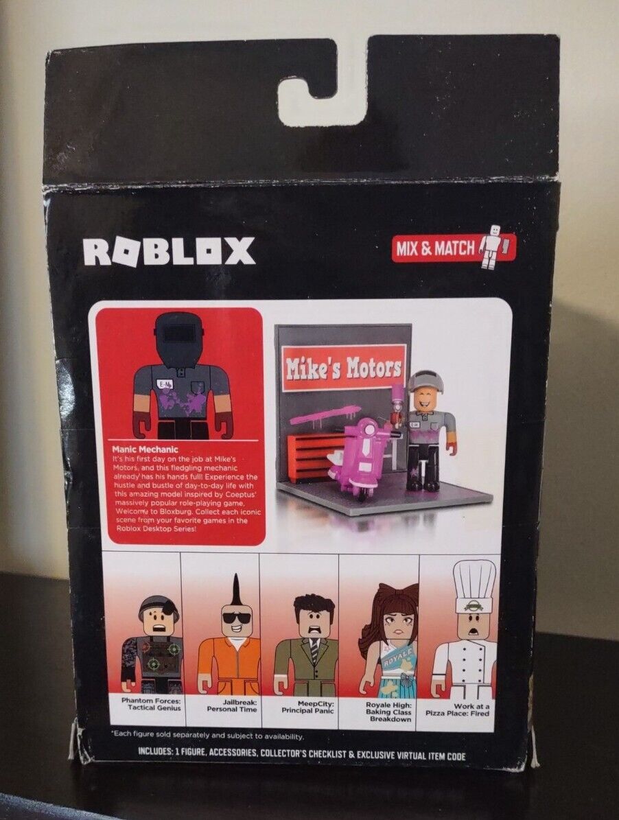 Roblox Welcome To Bloxburg Mechanic Mayhem Mike's Motors Action Figure w/  Code