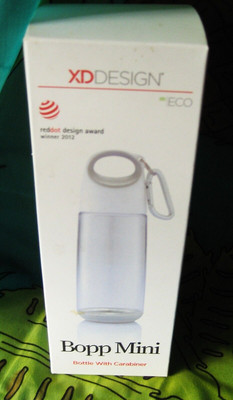 Trinkflasche Bopp Mini reddot XD Design award winner 350ml weiß carabiner