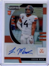 2020 Panini Prizm Draft Picks Football Jordan Mack Virginia Silver Auto RC #180