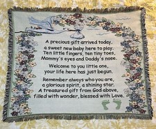 Precious Gift New Baby Throw Blanket Tapestry