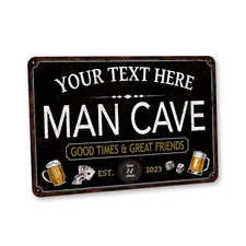 Custom Man Cave Decor Man Cave Sign Gift for Dad Metal Garage Sign 108122002124