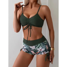 S-XXL Two Piece Swimsuit Bathing Suits Floral Tropical High Waist Beach Wear NEW