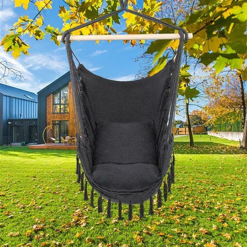 Hammock Chair Pillow Swing Hanging Rope Tree Porch Yard Patio Camping