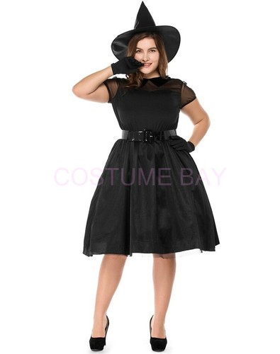 PLUS SIZE Womens Wicked Witch Vampire Costume Halloween Cosplay Fancy Dress - Picture 5 of 8