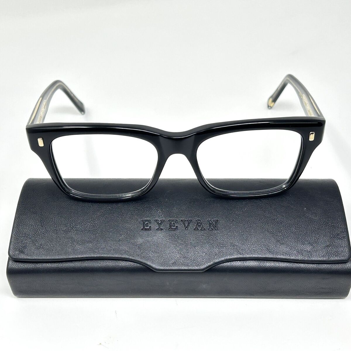 eyevan Del Prado Eyeglasses Frame Black PBK/G Made In Japan eyevan Del Prado Eyeglasses Frame Black PBK/G Made In Japan