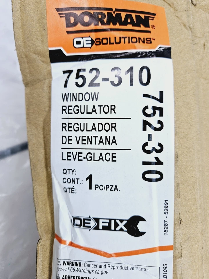 Regulador de ventana Dorman 752-310 para Chrysler Sebring 2007-2010 NUEVO Foto 3 de 3