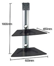 G-VO Floating Glass TV Wall Mount Bracket with 2 Shelves SKY/DVD