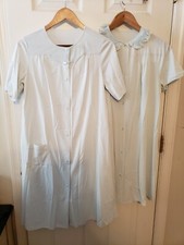 Vtg Shadowline and Lorraine Gown Robe Set. Ice Blue w/ Lace. Small.