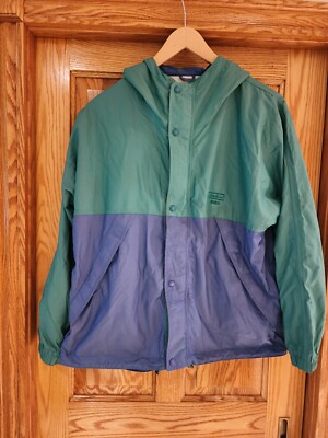 Vintage Eddie Bauer Mens Large Ultrex Zip Up 90's Two Tone Wind Breaker Jacket