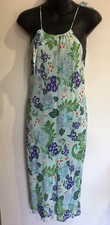Rare New Australian Designer Vintage Retro Purple Green Floral Dress Sz 8 Small