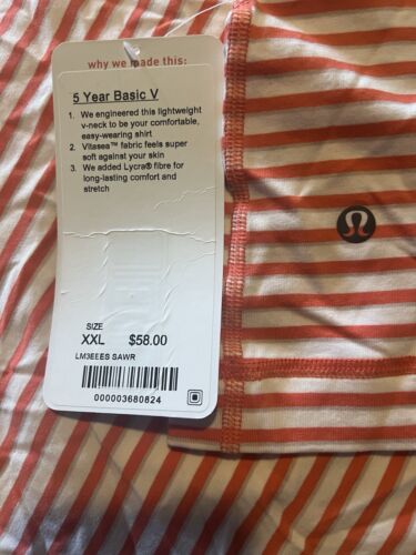 Lululemon Men's Short Sleeve 5 Year Basic V Neck Tee Shirt - Size XXL - Picture 4 of 6