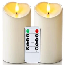 6"x3" Outdoor Waterproof Flameless Candles, LED Candles, Battery Operated Candle