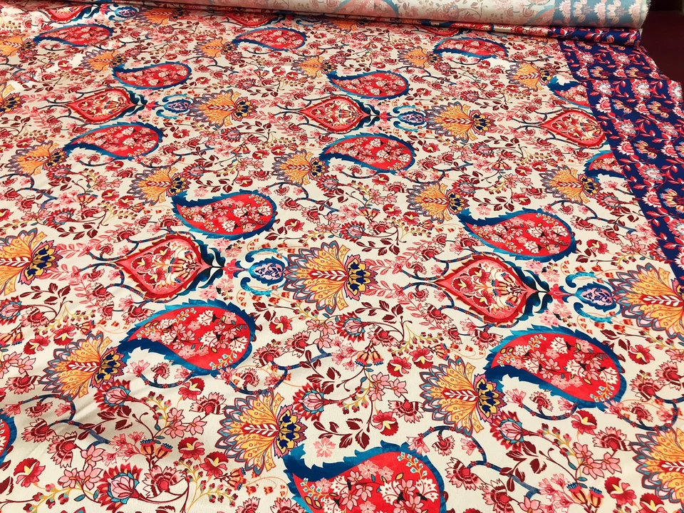 Hochwertig Digitaldruck Seide Satin Stoff Meterware von Mariotti Italien - Bild 3 von 4