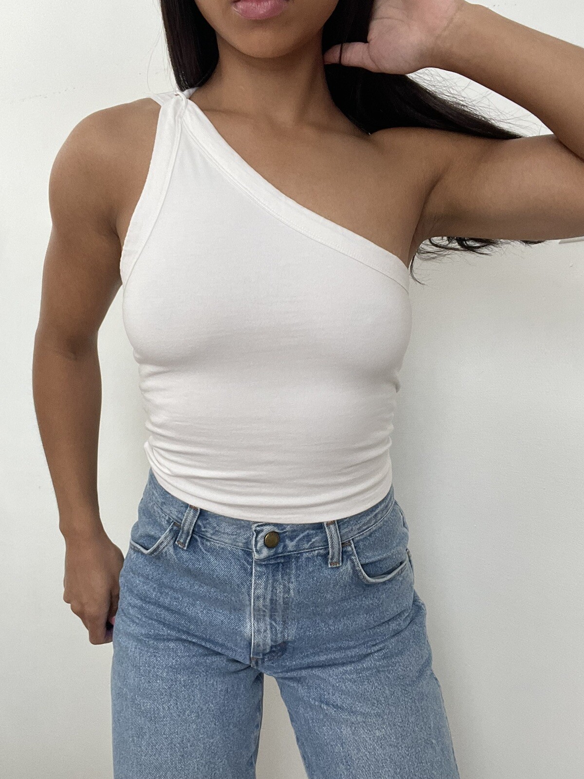 Cotton On Women's One Shoulder Cami Crop Top Tank White Size XS | eBay