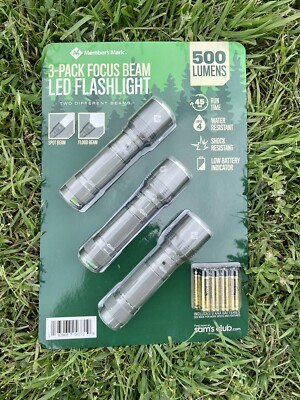 Member s Mark 3-Pack 500 Lumens LED Flashlight 