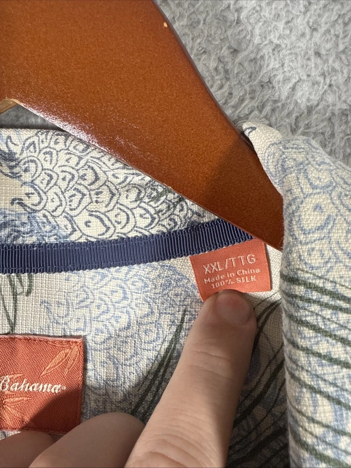 Tommy Bahama Hawaiian Shirt Mens 2XL XXL Floral Palm 100% Silk Camp Aloha - Image 4 of 4