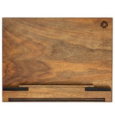 Wooden Cook Book Stand - Handmade Walnut Book Holder for Reading Hands Free -...