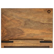 Wooden Cook Book Stand - Handmade Walnut Book Holder for Reading Hands Free -...