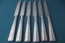 6 Dinner Knives Solid Oneida FLOURISH Stainless Rope China LIGHT USE 9 1/2"