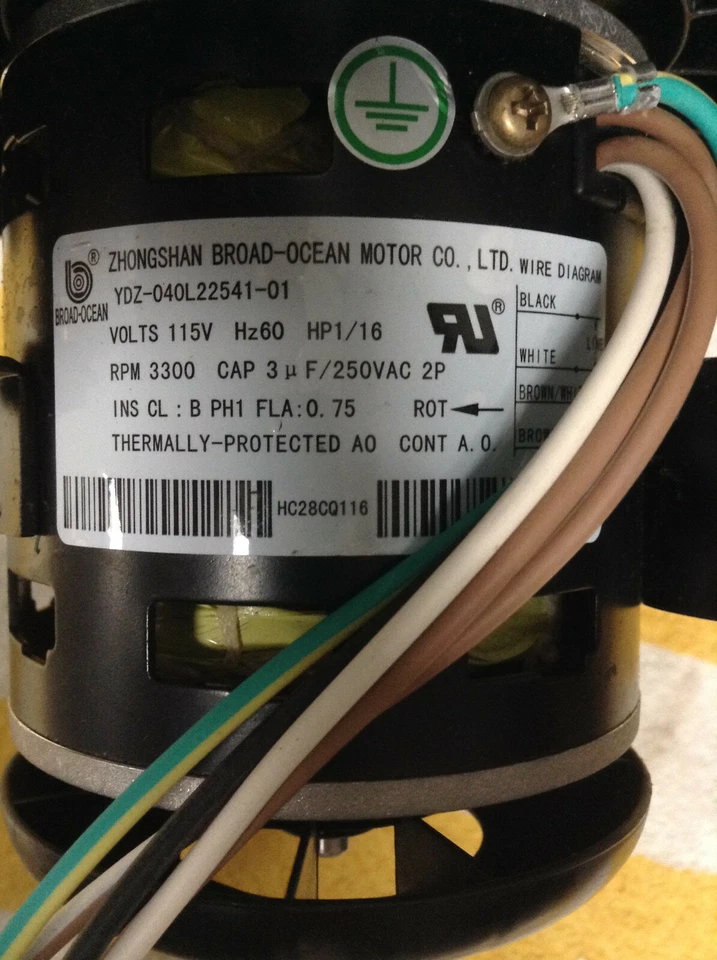 中山宽洋炉电机 YDZ-040L22541-01 伏:115 Hz:60 HP:1/16 — 第 3/4 张图片