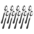 NEW Ex.tra Plastic Spoon Black & Silver Set 10pce