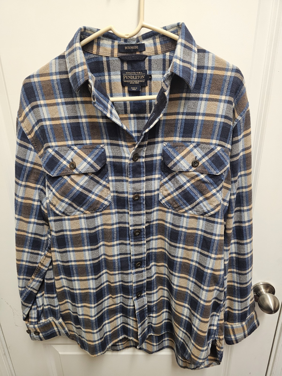 Pendleton Burnside Flannel Checkered Long Sleeve … - image 1