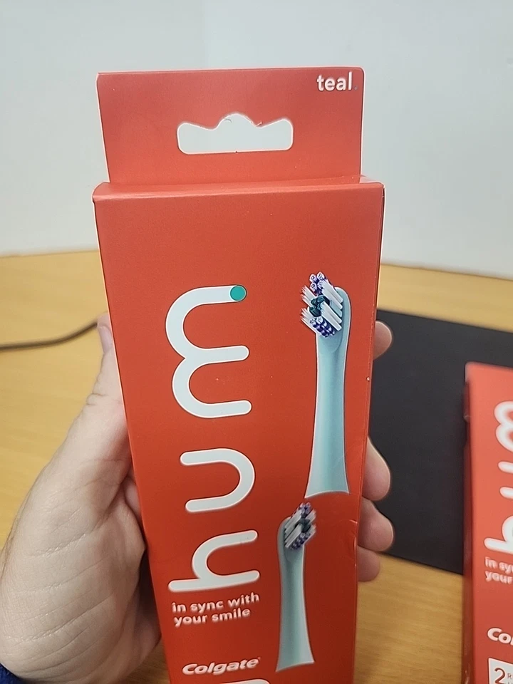 (2) Cabezales de repuesto eléctricos Colgate Teal Hum Foto 3 de 4