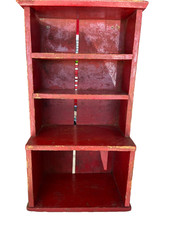 Antique Miniature Step Back Cupboard in Red