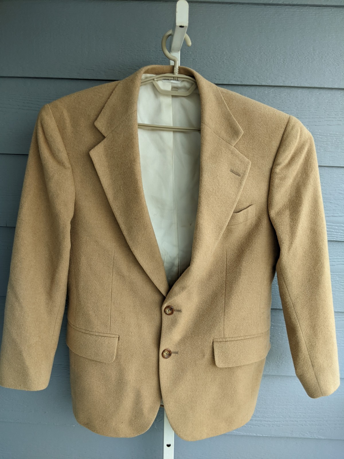 Vintage Polo University Club Mens Size L Tan Camel Hair Blazer Sport Coat Jacket
