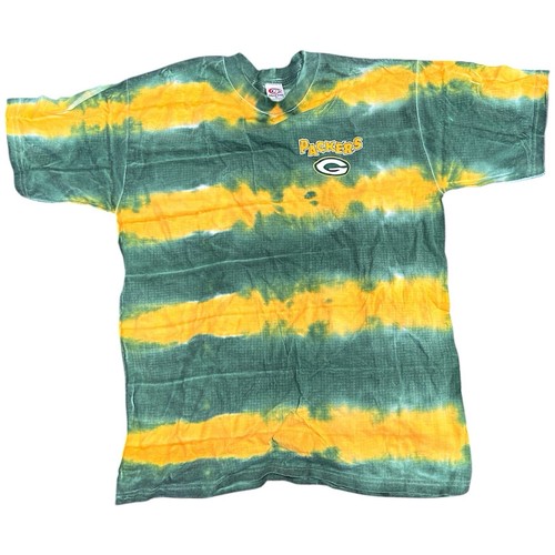 Vintage 90s True Fan T-Shirt NFL Green Bay Packers Tie Dye Size Mens XL Football - Picture 3 of 6