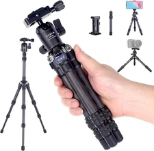 AOKA 15.75in/0.99lb Mini Carbon Fiber Tripod, Compact Pocket Travel 28-Inch 