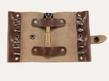 CRKT Hex Bit Driver Tool Brass Body W/ Leather Roll New 9911