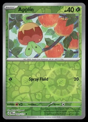 Applin Reverse Holo Common SV: Prismatic Evolutions 009/131 NM