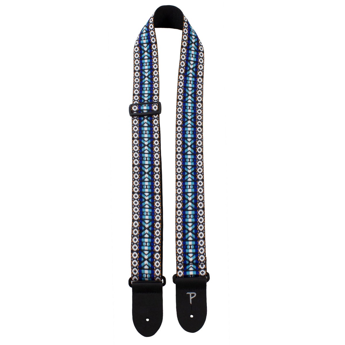 Широкий гитарный ремешок Perris Leathers NWSSP 2 синийбелый в стиле ретро 4590₽