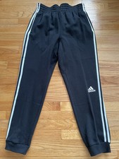 Adidas Men's Fleece Sweatpants Sz Large 3 Stripes Black NWT