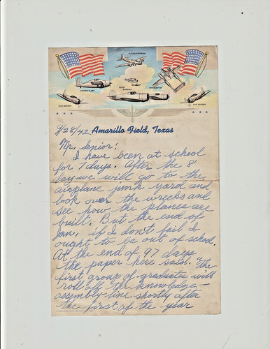 Historical WW2 1942 Soldier handwritten Letter from the Amarillo Field Texas
