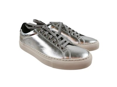Woman by Common Achilles Retro Low Silver Sneakers Size 34 NEW